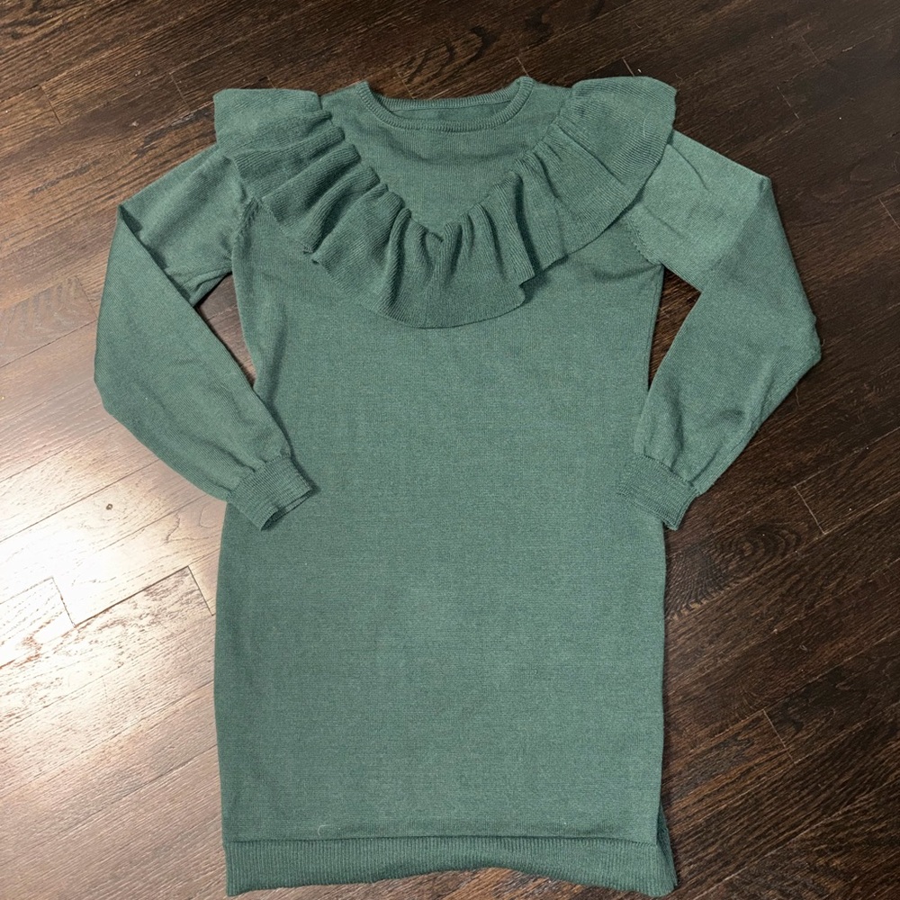 Green Ruffled Sweater - Picture 2 of 2